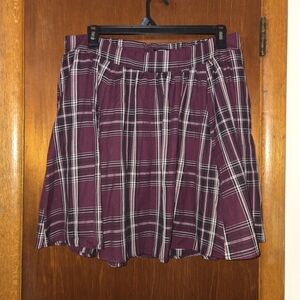Torrid Burgundy Plaid Skater Skirt